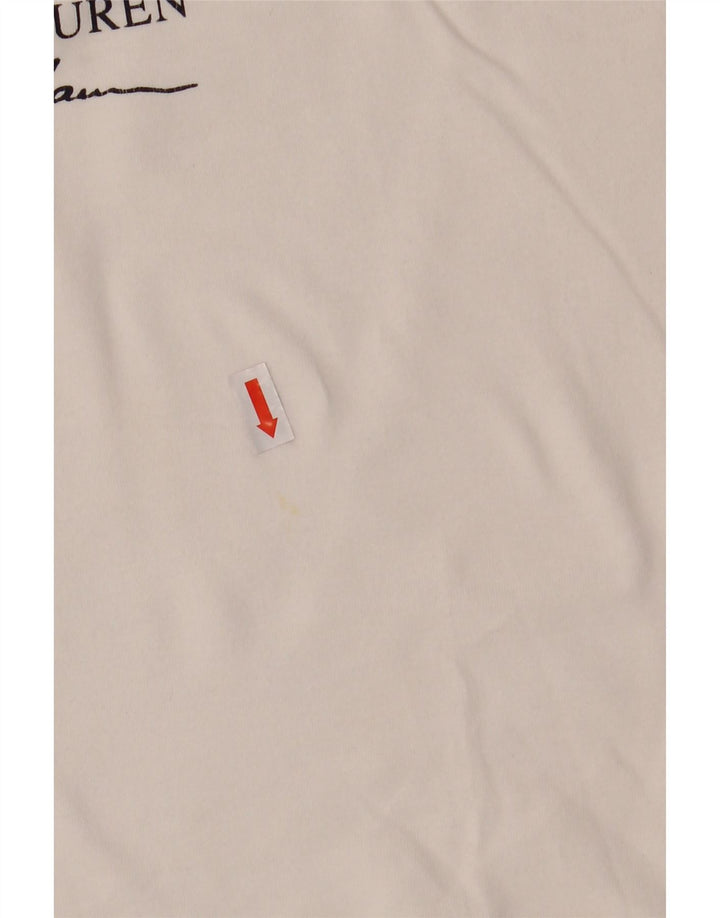 POLO RALPH LAUREN T-shirt grafica da uomo slim fit Top in cotone bianco medio