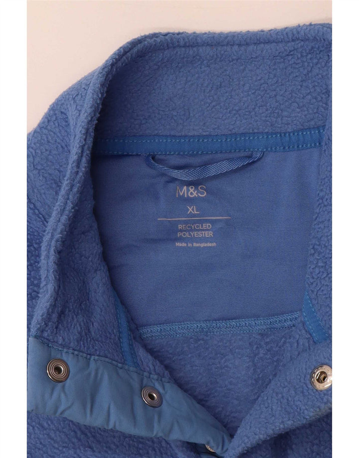 Maglione in pile da uomo Marks & Spencer con bottoni e XL blu a blocchi di colore