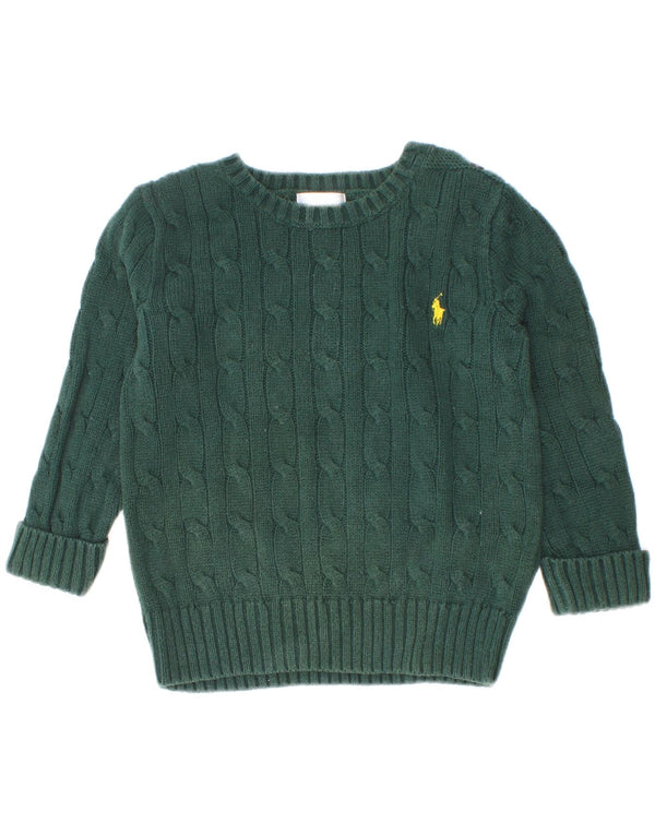 Maglione Ralph Lauren per neonati con scollo a barchetta 18-24 mesi in cotone verde