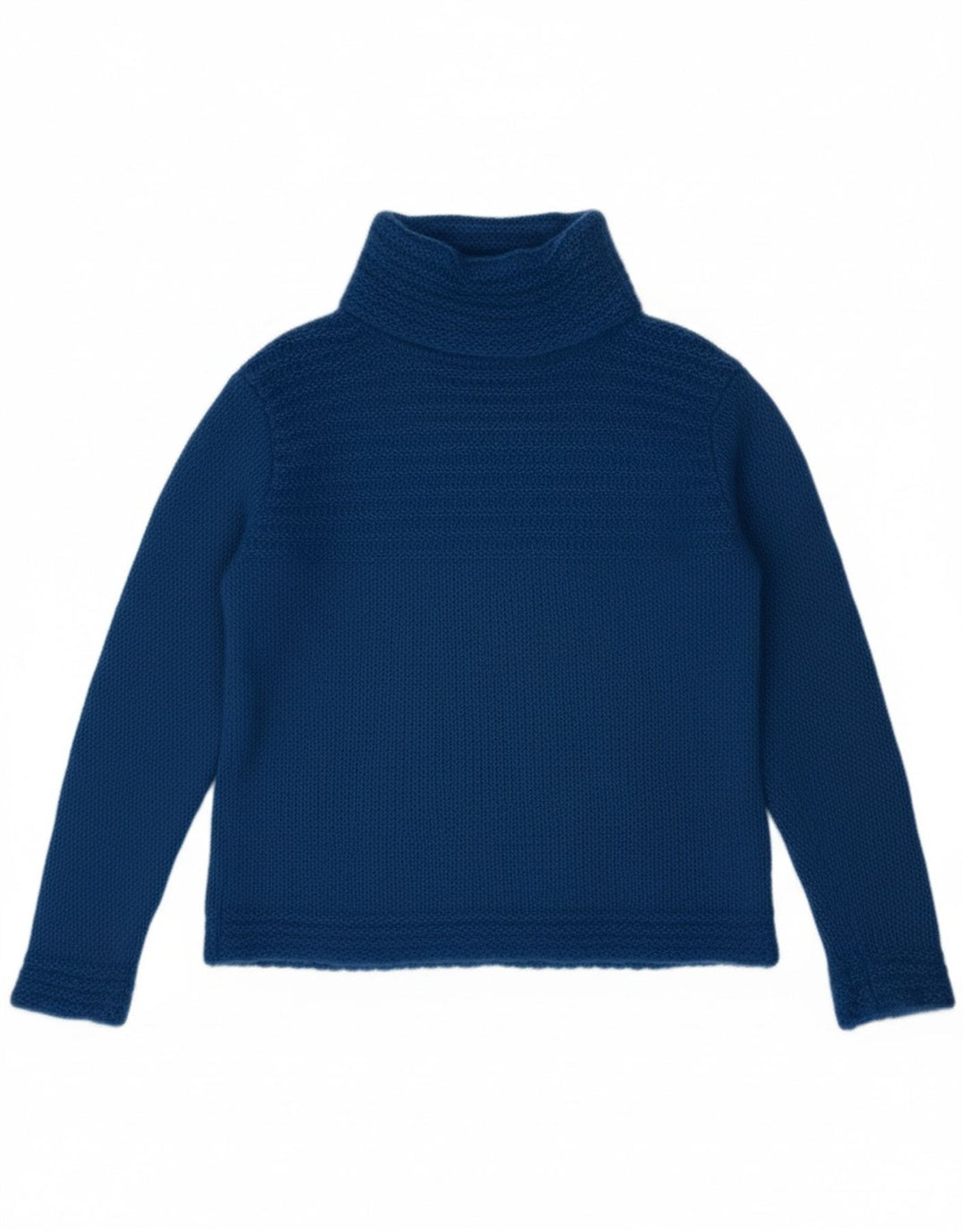 A WEAR Womens Roll Neck Jumper Sweater UK 14 Medium Blue Mohair
