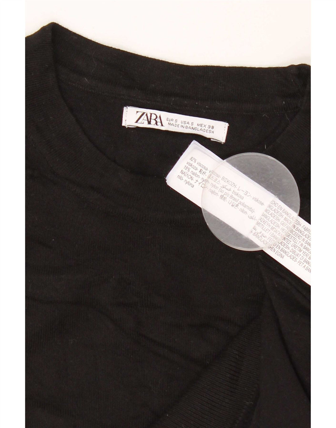 Maglione Zara da uomo girocollo piccolo in viscosa nera