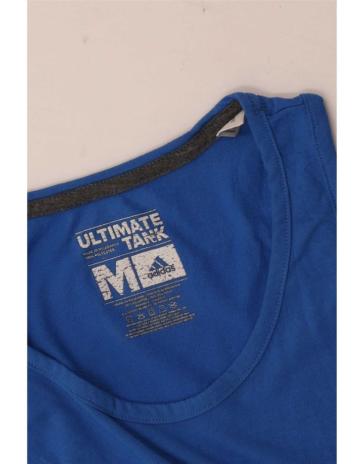 Canotta Adidas da uomo in poliestere blu medio