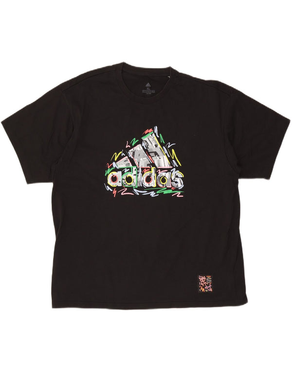 T-shirt grafica da uomo ADIDAS Top XL in cotone nero