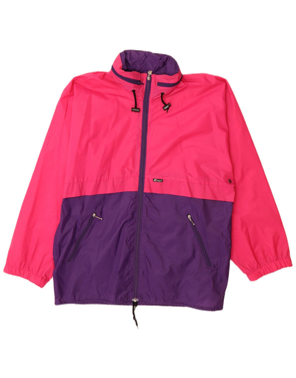 Giacca antipioggia da uomo con cappuccio K-Way UK 40 Large Rosa Colourblock in poliammide