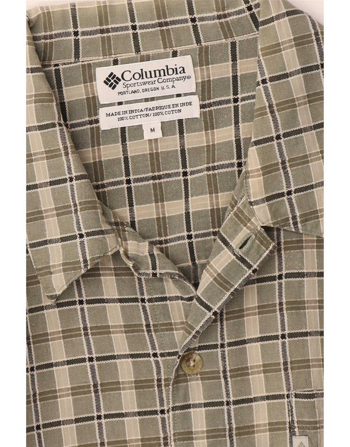 Camicia a maniche corte da uomo Columbia in cotone a quadri kaki medio