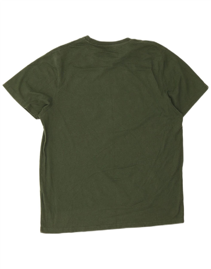 MOUNTAIN WAREHOUSE T-shirt grafica da uomo Top grande in cotone verde
