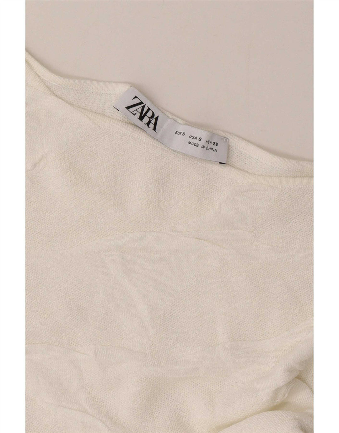 Top corto da donna con spalle scoperte Zara UK 8 piccolo bianco