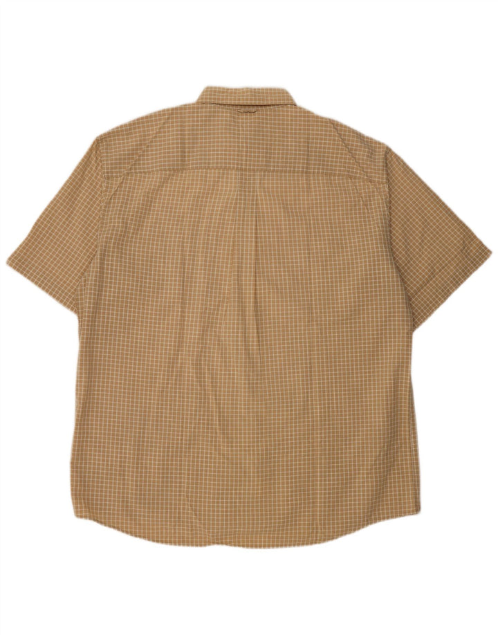 Camicia a maniche corte da uomo Timberland grande cotone a quadri beige