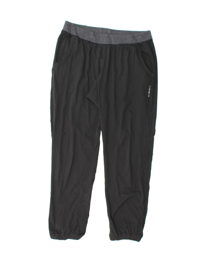 REEBOK Womens Tracksuit Trousers Joggers UK 16/18 Large  Black Polyester Vintage Reebok and Second-Hand Reebok from Messina Hembry 