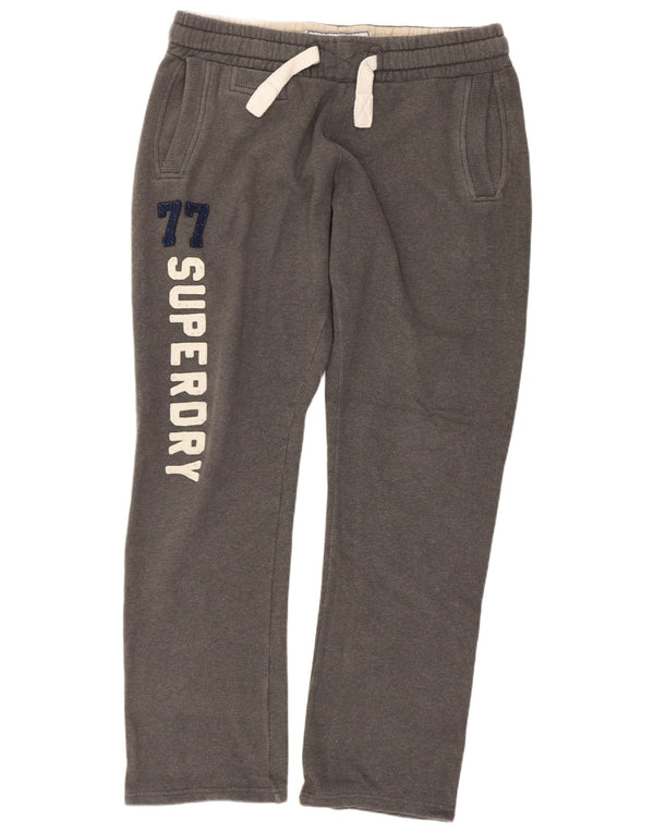 Pantaloni da tuta con grafica da uomo Superdry in cotone grigio medio