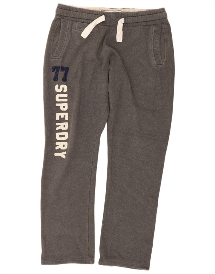 Pantaloni da tuta con grafica da uomo Superdry in cotone grigio medio