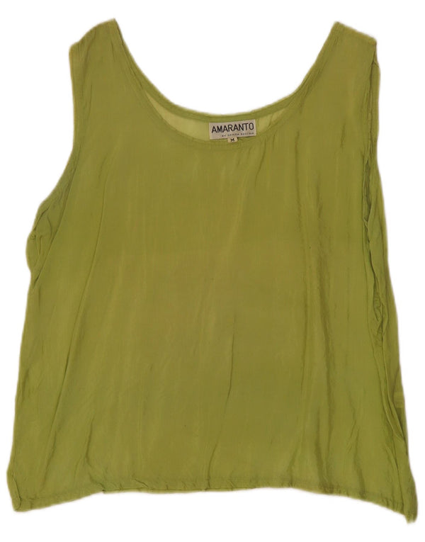 Amaranto Camicetta oversize senza maniche da donna Top UK 14 Viscosa verde medio