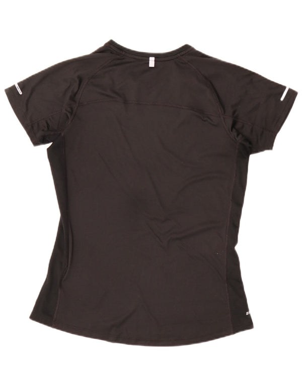 T-shirt Nike Dri Fit da donna Top UK 12 Medium Nero Poliestere