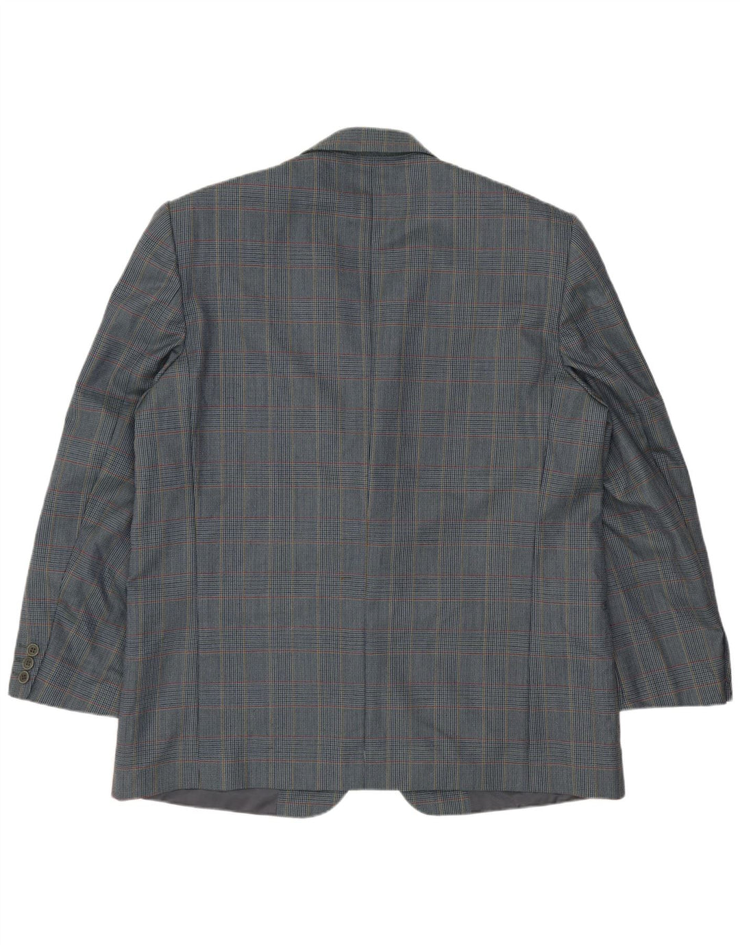 Giacca blazer vintage da uomo a 2 bottoni IT 54 2XL Lana vergine pied de poule blu
