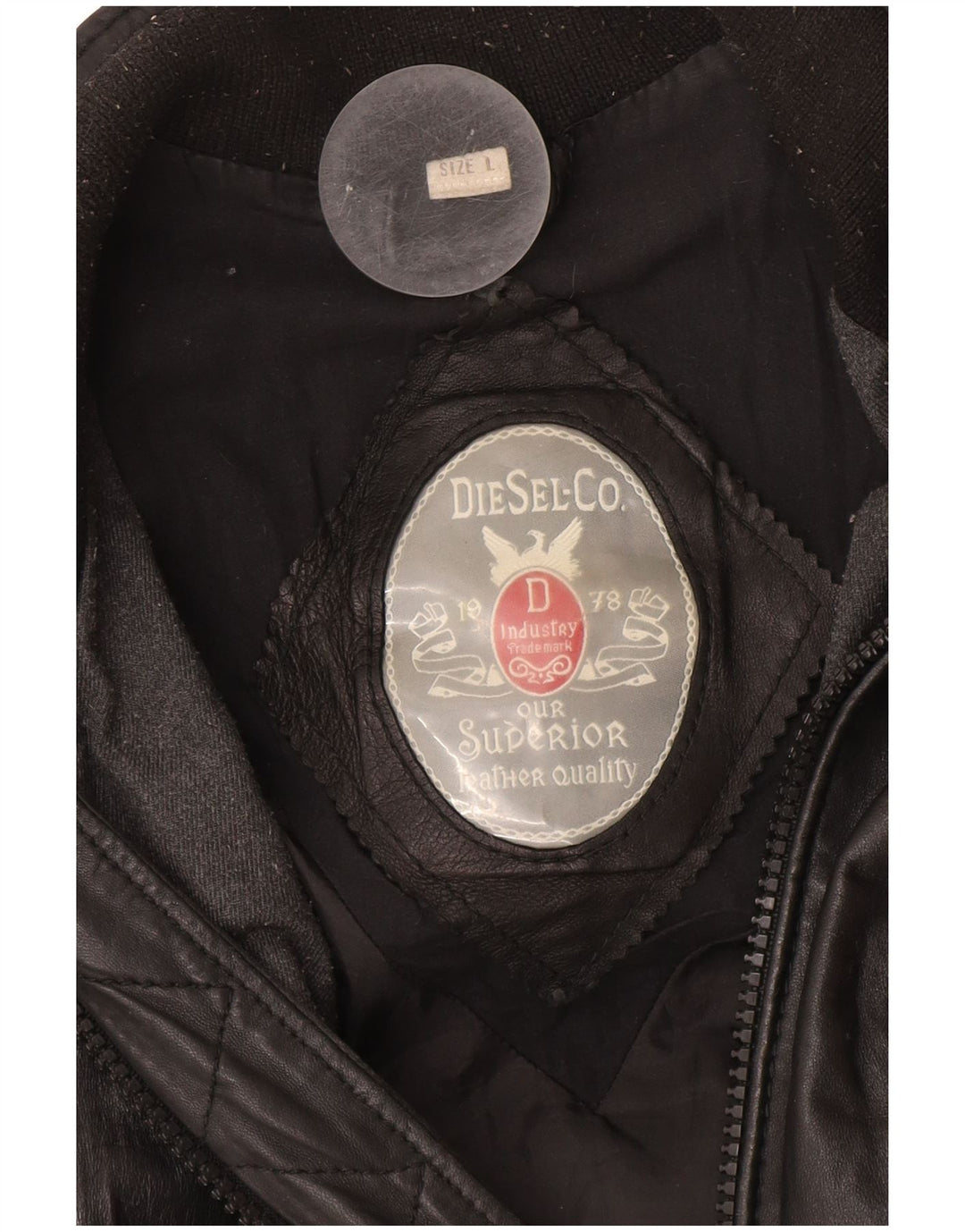 Giacca in pelle bomber da uomo Diesel UK 40 grande in pelle nera