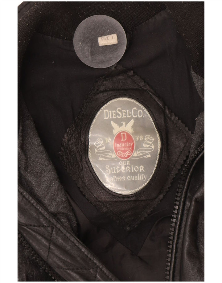 Giacca in pelle bomber da uomo Diesel UK 40 grande in pelle nera