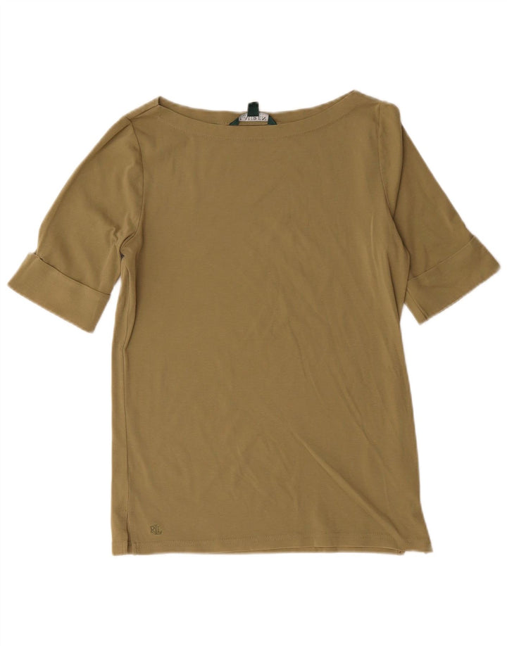 Camicetta da donna Ralph Lauren Top UK 12 cotone kaki medio
