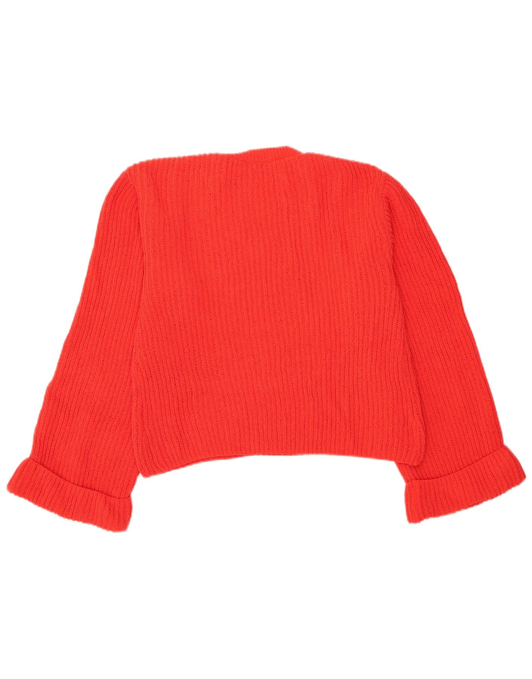 Maglione girocollo oversize corto da donna ZARA UK 10 piccolo rosso