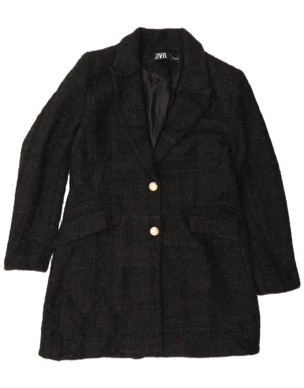 Cappotto Zara da donna UK 16 grande nero screziato