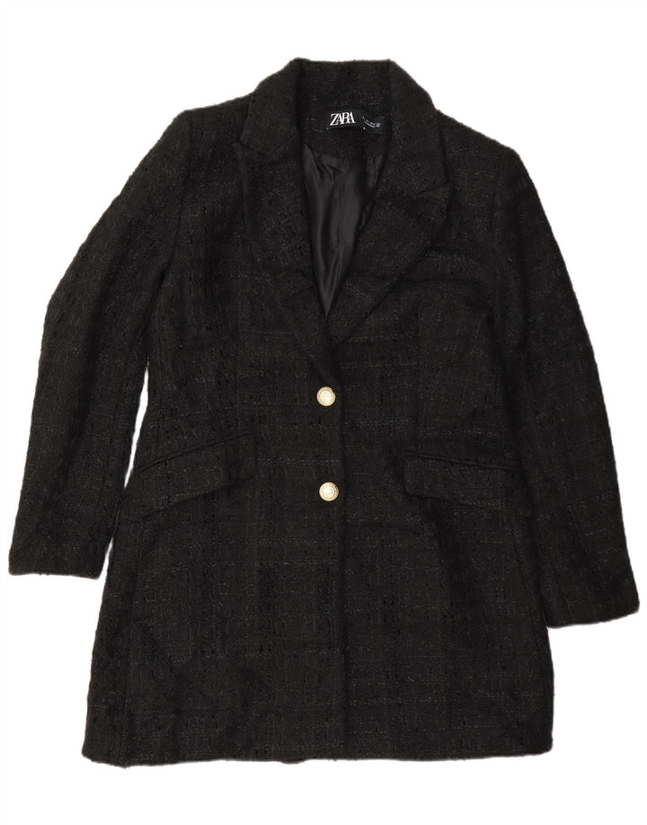 Cappotto Zara da donna UK 16 grande nero screziato