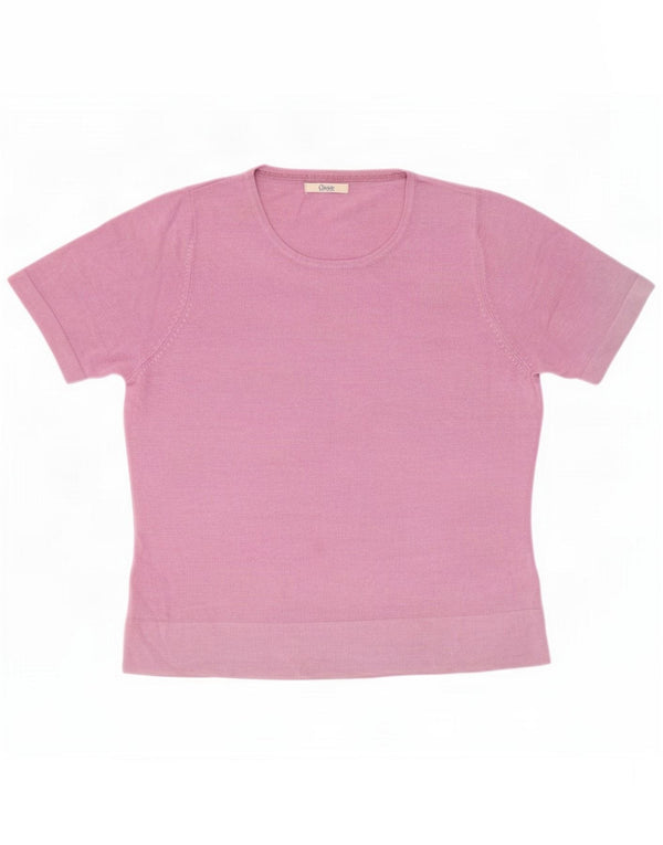 Marks & Spencer camicetta a maniche corte da donna UK 16 grande rosa acrilico