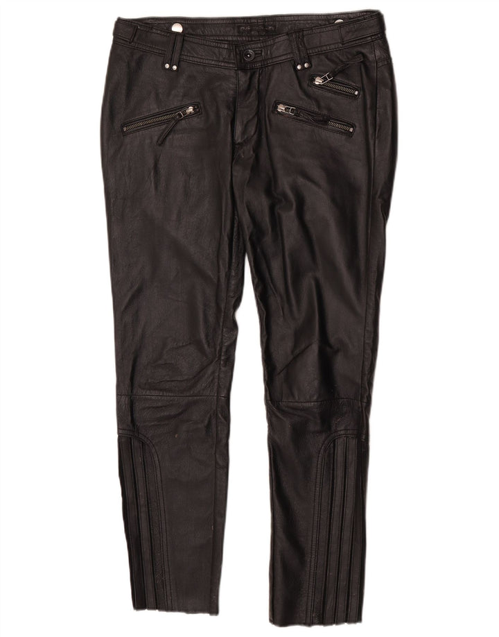 Pantaloni in pelle slim da donna PEPE Jeans W28 L27 in pelle nera