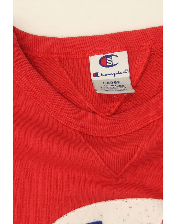 Felpa grafica da uomo Champion Felpa grande in cotone rosso