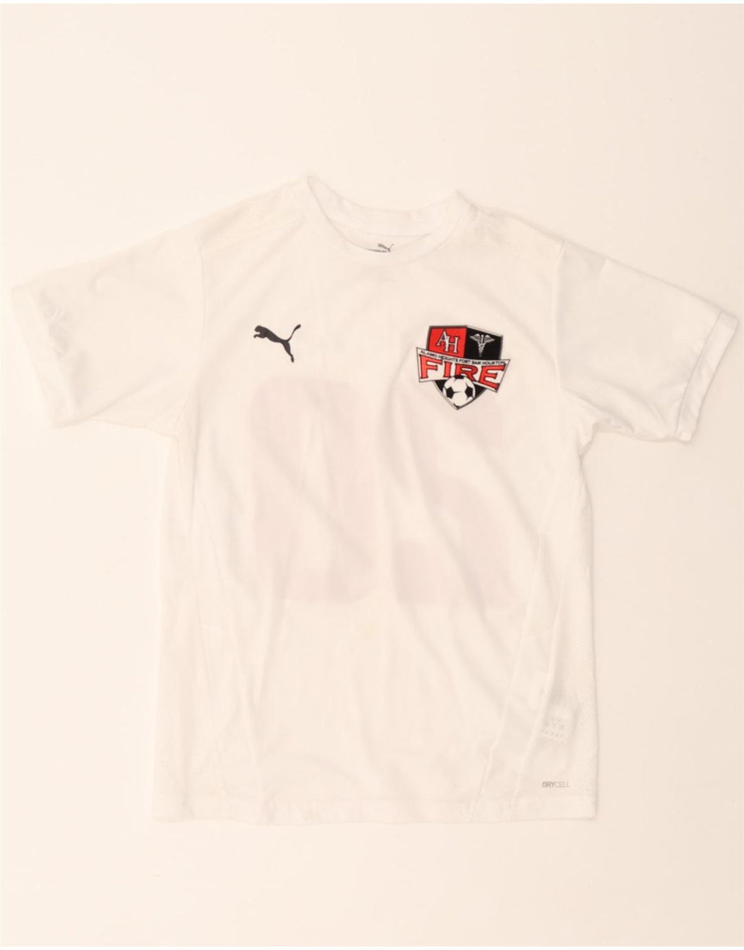 PUMA Boys Graphic T-Shirt Top 11-12 Years White Polyester Vintage Puma and Second-Hand Puma from Messina Hembry 