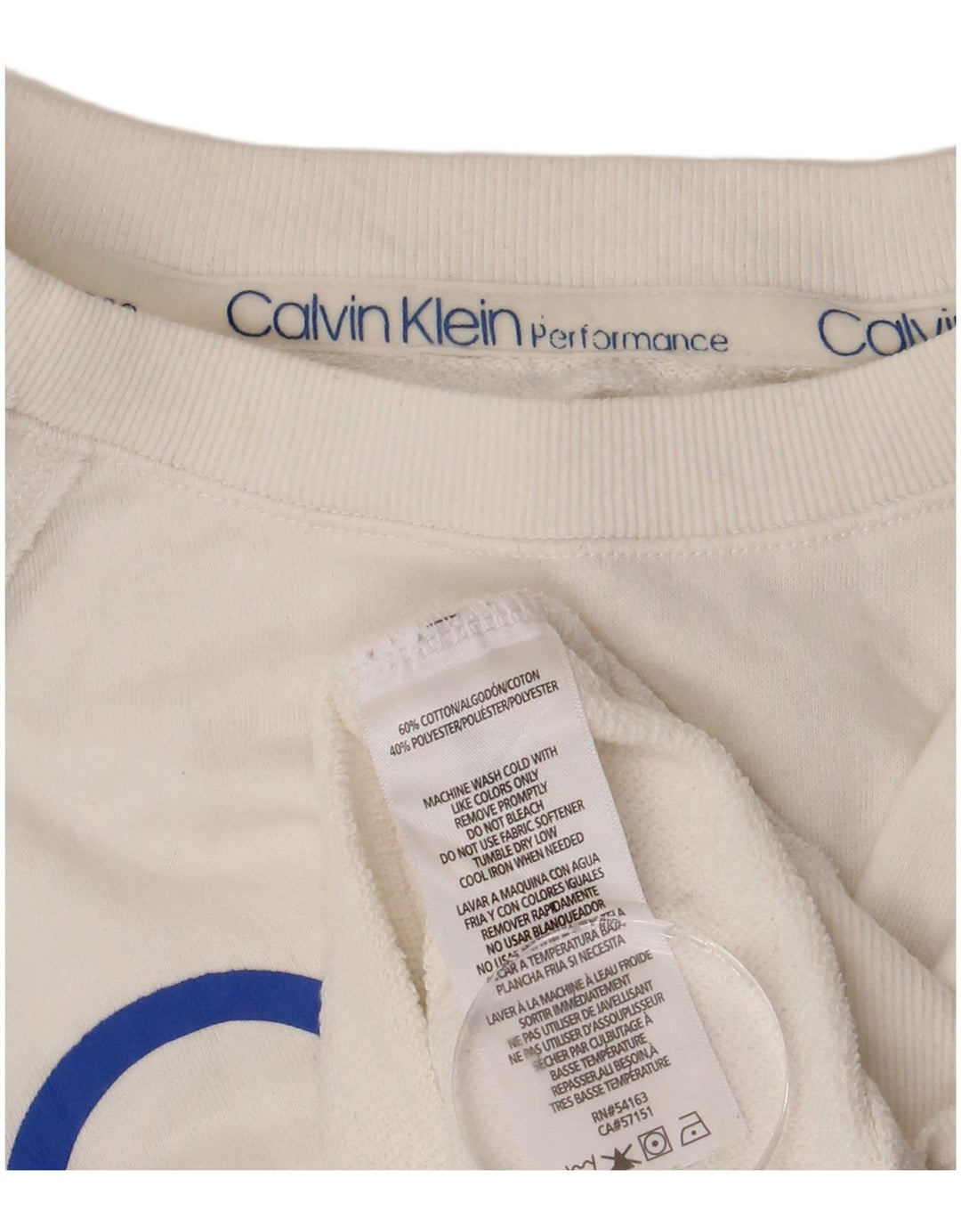 CALVIN KLEIN Felpa corta da donna Performance Crop Jumper UK 8 Small White