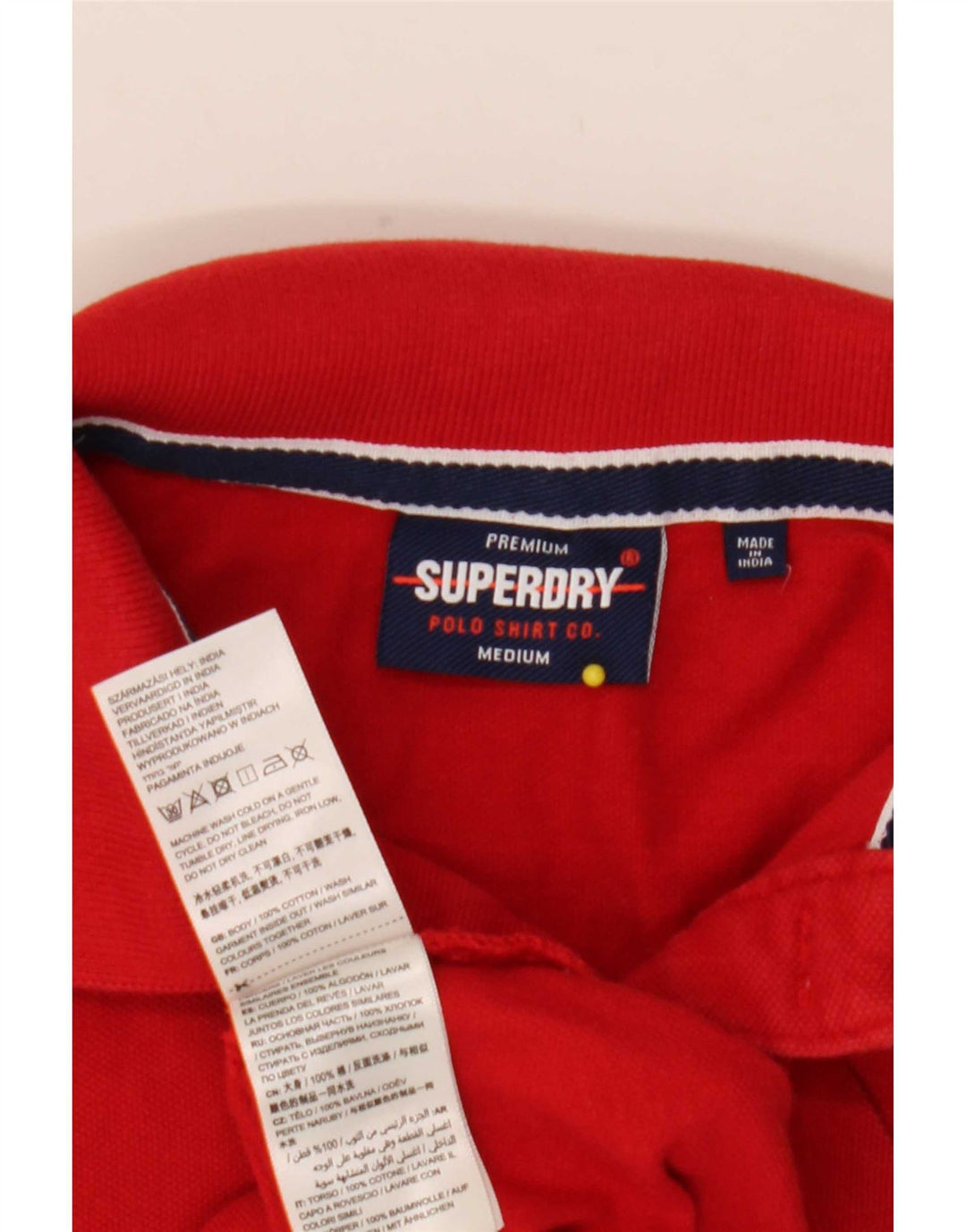 Polo da uomo Superdry in cotone rosso medio