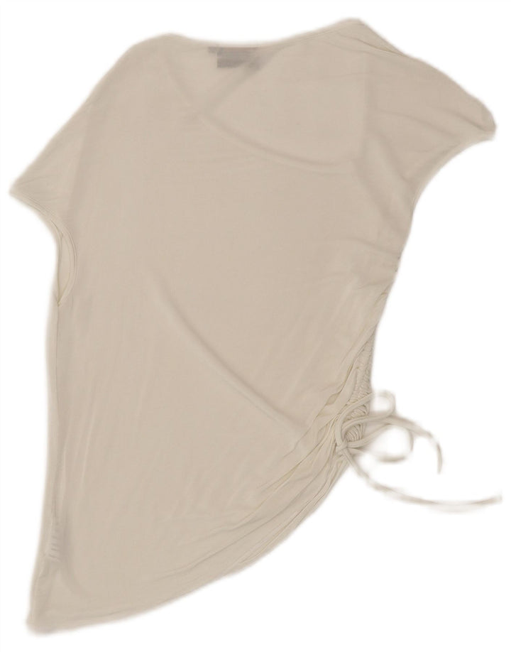 Max & Co. Camicetta asimmetrica da donna Top UK 14 Large Viscosa bianca