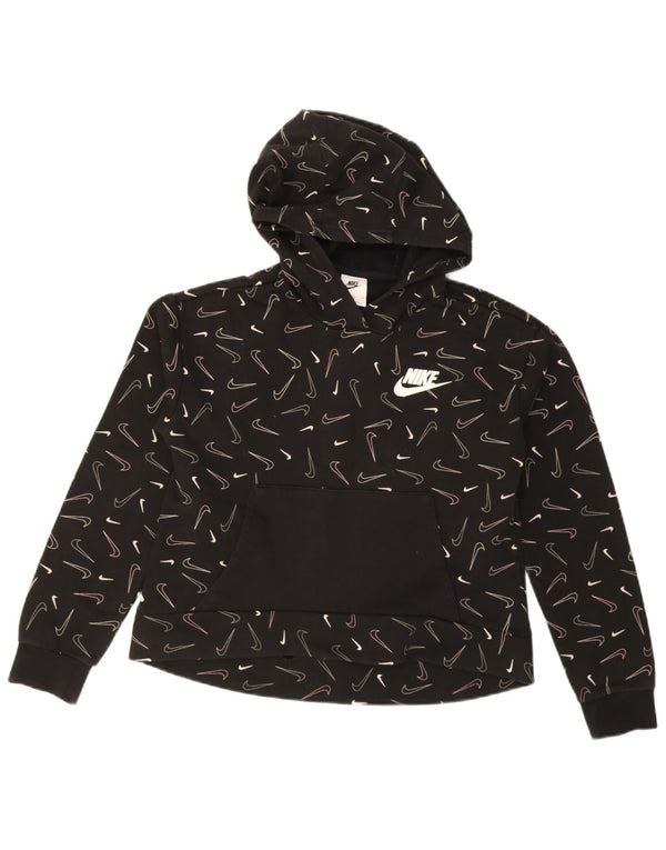 Felpa con cappuccio grafica Nike per ragazze, 13-14 anni, XL, cotone nero