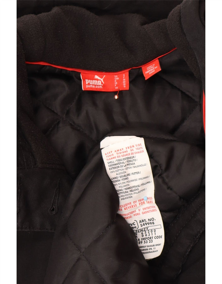 Giacca parka oversize con cappuccio PUMA da donna UK 10 piccola in cotone nero