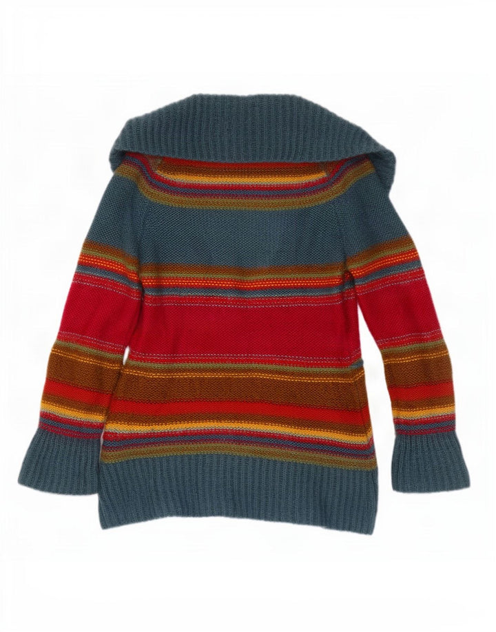 Maglione cardigan da donna Monsoon UK 12 Acrilico a righe multicolore medio