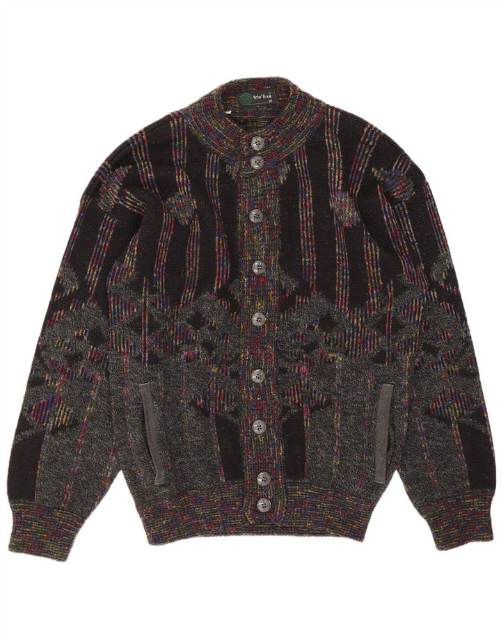 Maglione Cardigan Uomo Tris Line IT 50 Lana geometrica multicolore medio