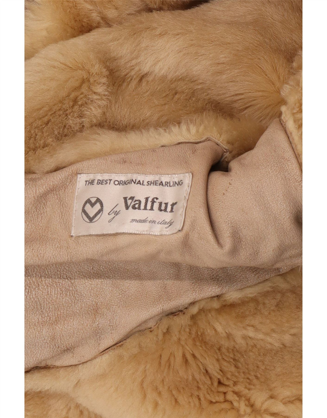 Cappotto in shearling vintage da donna UK 14 Shearling beige medio