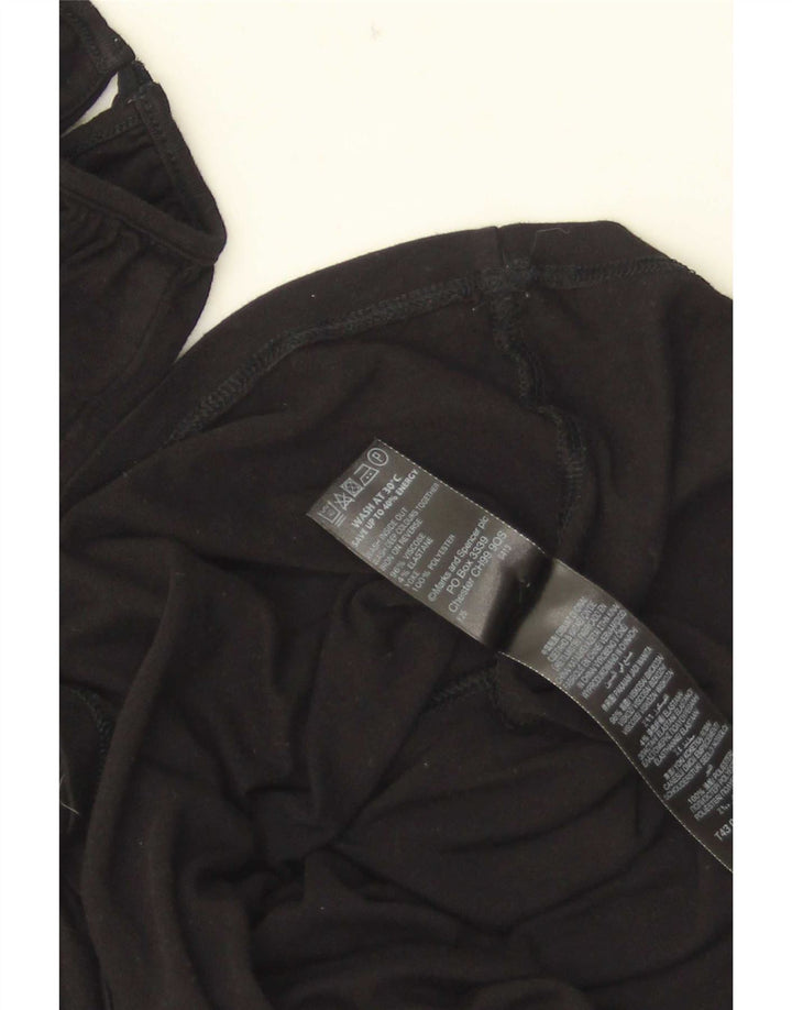 Top in camicetta con maniche a 3/4 da donna Marks & Spencer UK 20 2XL viscosa nera