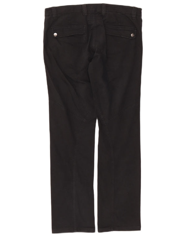 Trussardi Mens Straight Chino Trousers IT 50 Large W34 L31 Black Cotton