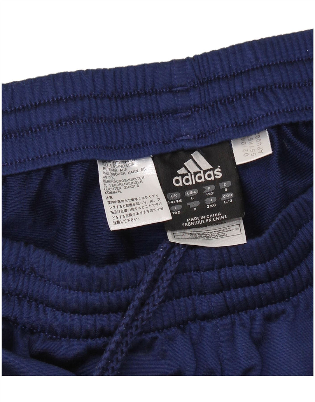 Pantaloni da tuta da uomo Adidas UK 44/46 Large Blu Navy Colourblock in cotone