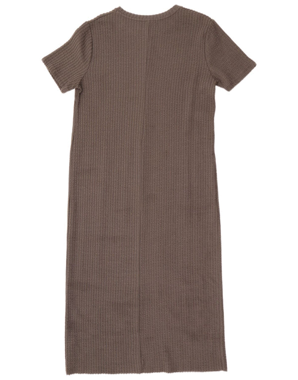 Abito maglione a maniche corte Trafaluc da donna Zara UK 14 grande cotone grigio