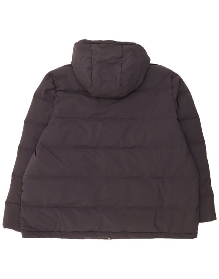 Adidas Mens Hooded Padded Jacket UK 46 3XL Black Polyester