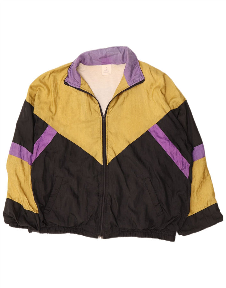 Giacca da tuta da uomo vintage vestibilità ampia XL multicolore color block
