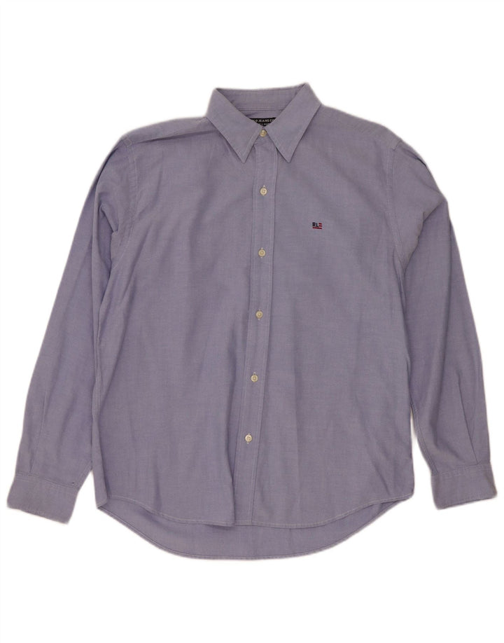 Camicia da uomo Ralph Lauren classica in cotone blu medio
