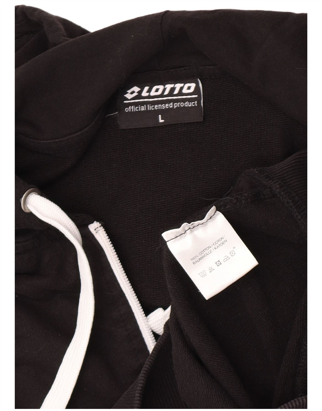 Maglione con cappuccio e zip da uomo Lotto grande in cotone nero