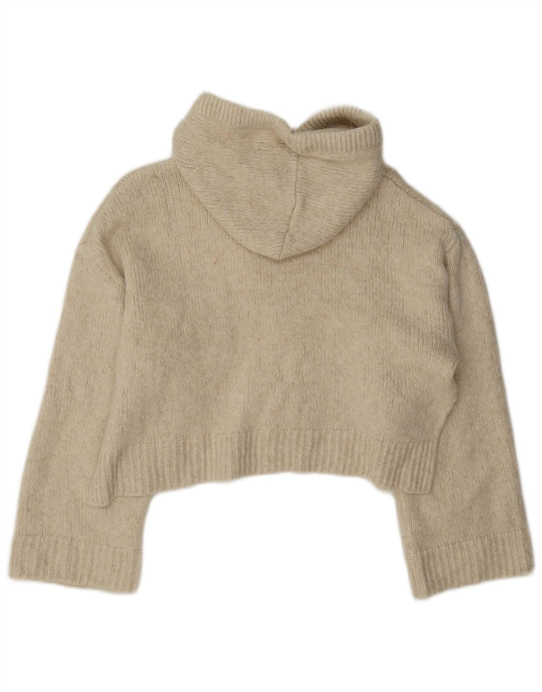 Maglione corto con cappuccio da donna Zara UK 14 Beige medio