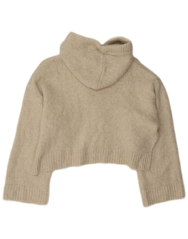 Maglione corto con cappuccio da donna Zara UK 14 Beige medio