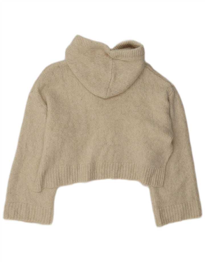 Maglione corto con cappuccio da donna Zara UK 14 Beige medio