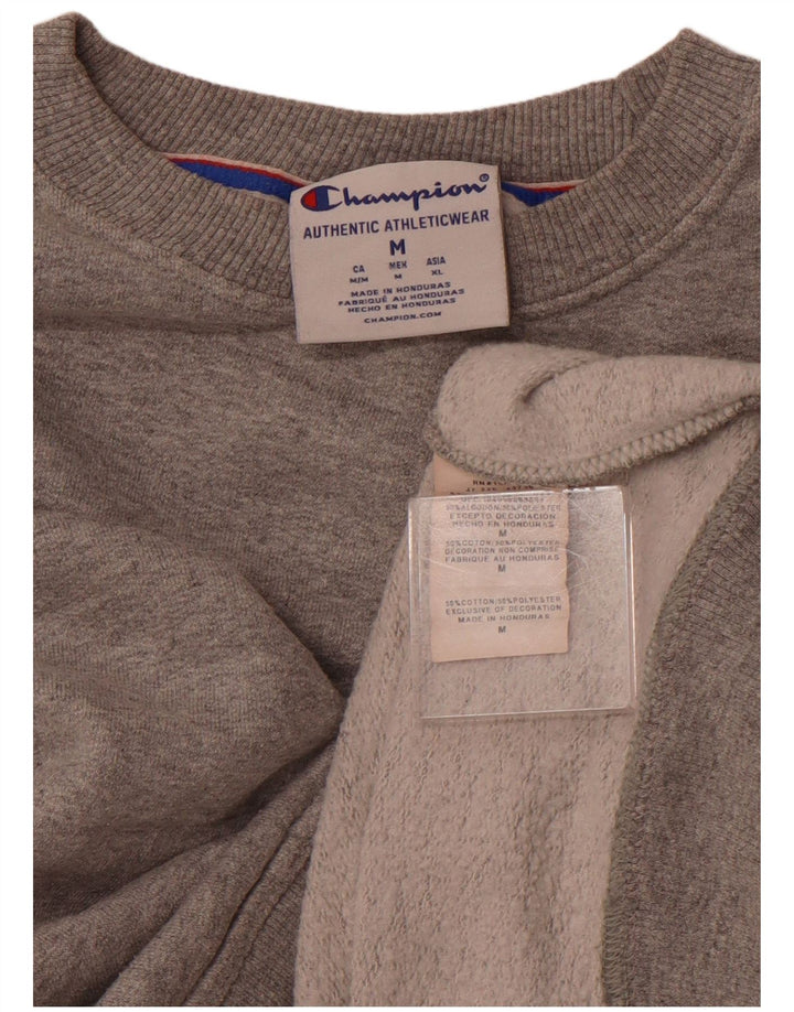 Felpa con grafica da donna CHAMPION Maglione UK 14 Cotone grigio medio
