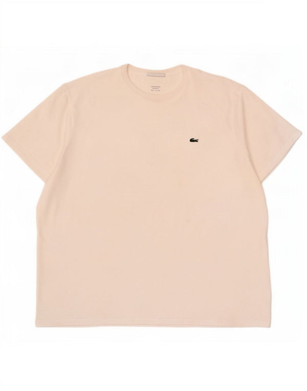 T-shirt Lacoste da uomo vestibilità regolare taglia superiore 9 4XL cotone bianco