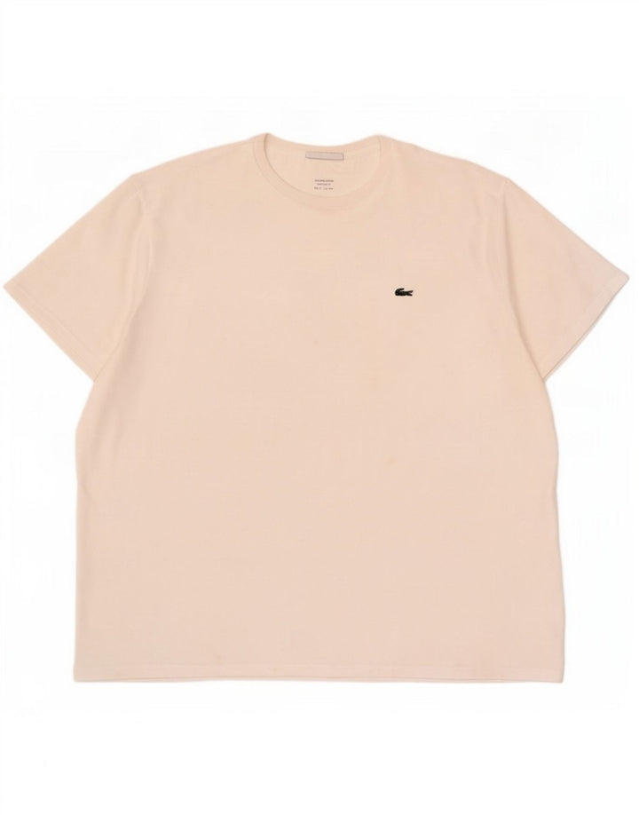 T-shirt Lacoste da uomo vestibilità regolare taglia superiore 9 4XL cotone bianco
